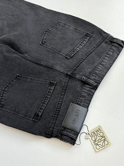 260701 High-quality new embroidered washed-aged denim long pants set