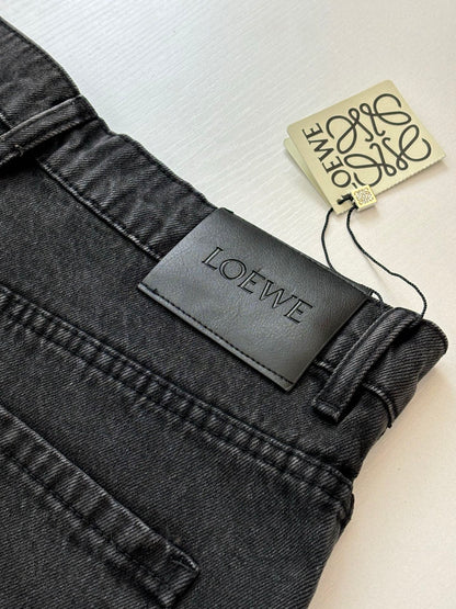 260701 High-quality new embroidered washed-aged denim long pants set