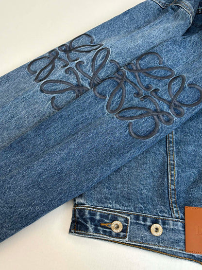 260701 High-quality new embroidered washed-aged denim jacket set