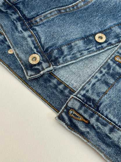 260701 High-quality new embroidered washed-aged denim jacket set