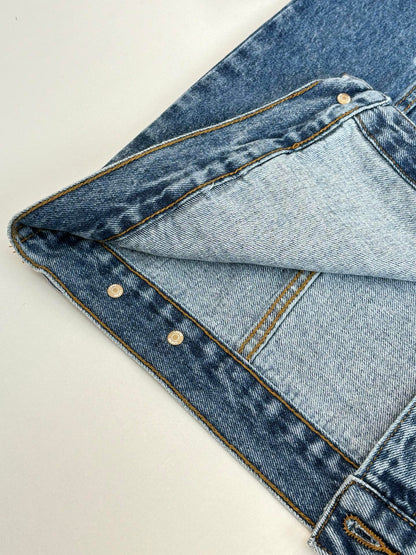 260701 High-quality new embroidered washed-aged denim jacket set