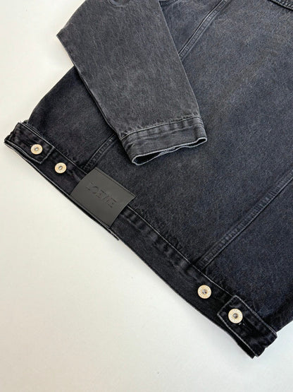 260701 High-quality new embroidered washed-aged denim jacket set