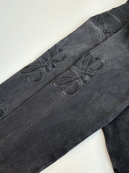 260701 High-quality new embroidered washed-aged denim jacket set