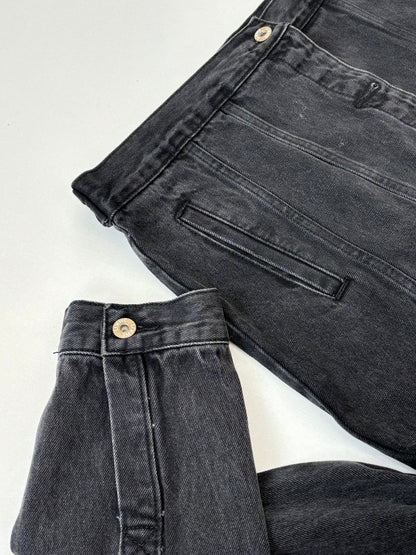 260701 High-quality new embroidered washed-aged denim jacket set