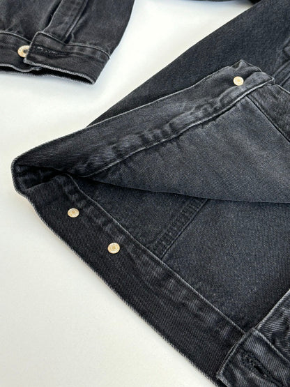 260701 High-quality new embroidered washed-aged denim jacket set