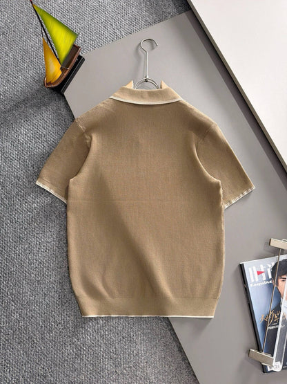 260708 High-quality new model, combed cotton yarn knitted polo shirt