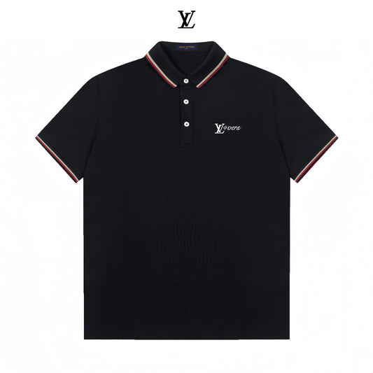 260708 High-quality new style, exquisite striped logo polo with collar