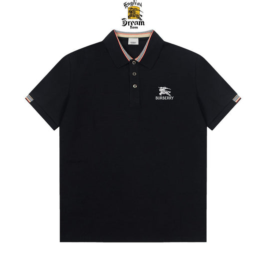260708 High-quality new style, exquisite striped logo polo with collar