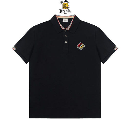 260708 High-quality new style, exquisite striped logo polo with collar