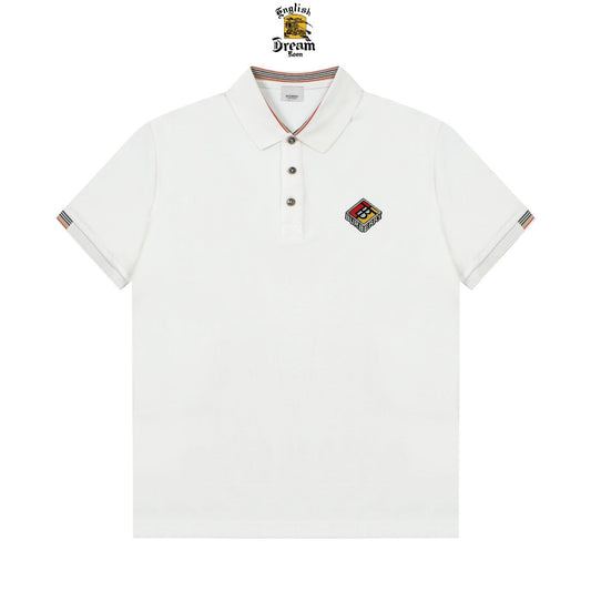 260708 High-quality new style, exquisite striped logo polo with collar