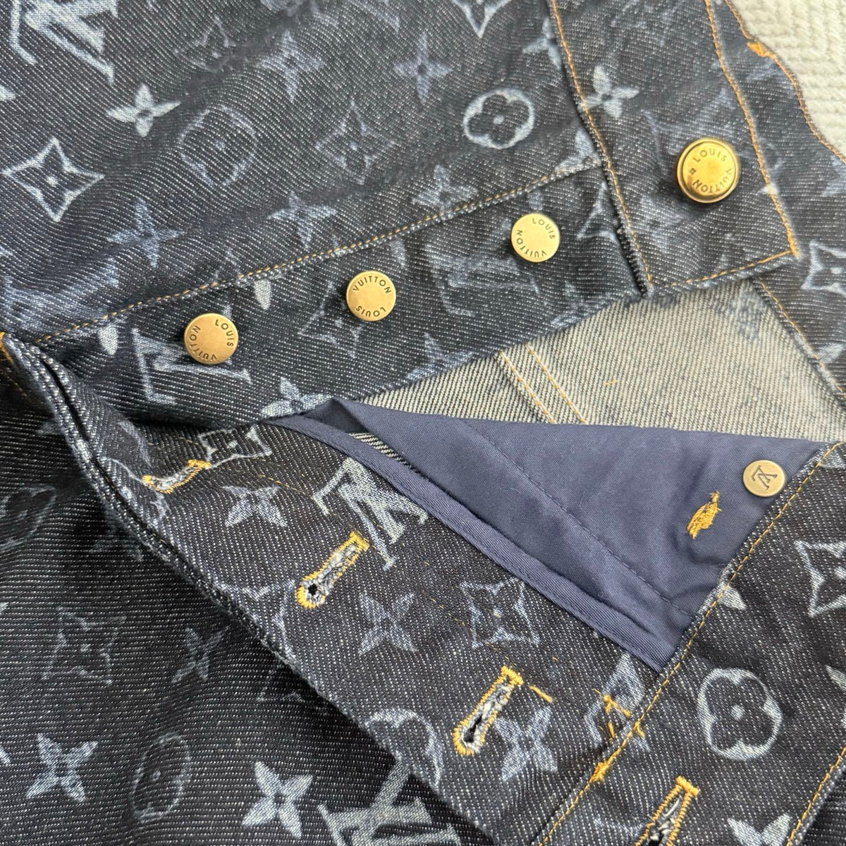 260715 New high-quality full-print collar-sewn denim suit