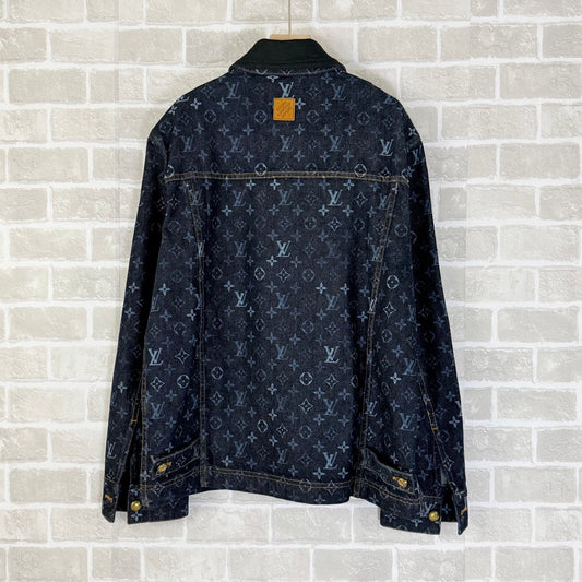 260715 New high-quality full-print collar-sewn denim jacket suit