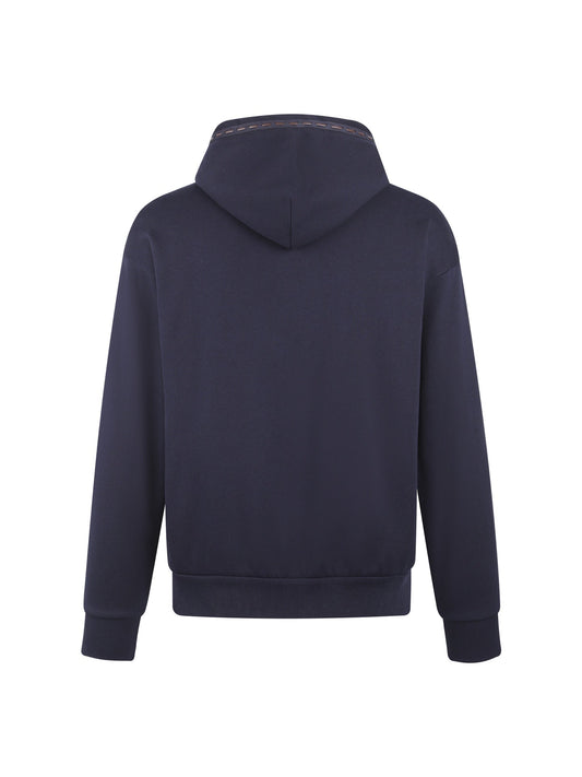 260715 New high-quality leather label design zipper hoodie set