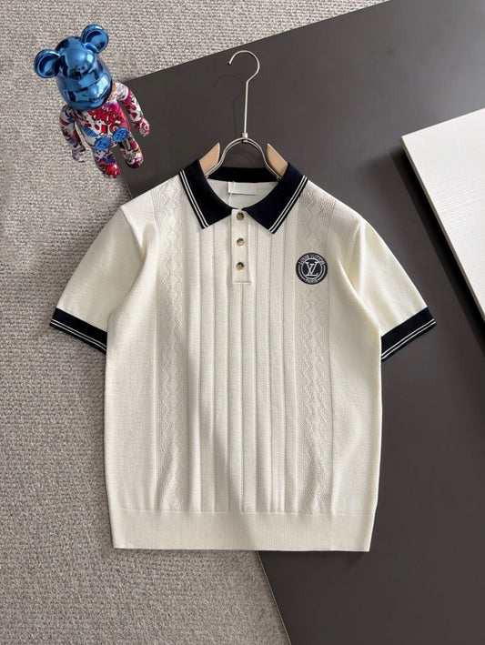 260715 New high-quality custom-made fabric jacquard knitted polo shirt