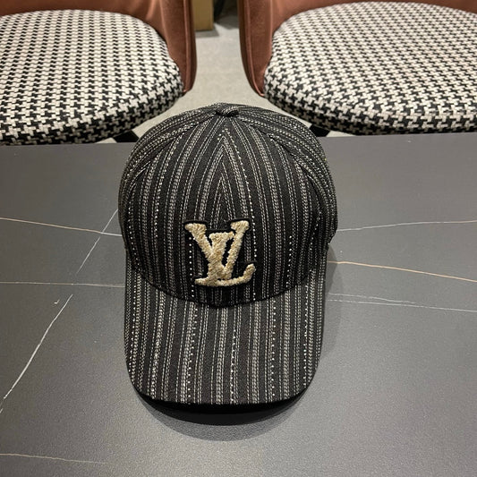 260724 New striped fabric classic logo baseball cap