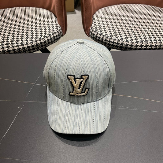 260724 New striped fabric classic logo baseball cap