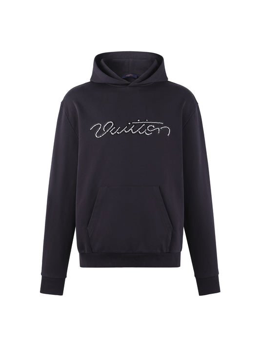 260724 New high-quality beaded embroidery decorated hooded sweatshirt