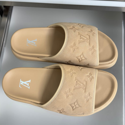 260724 New high-quality custom grain-faced full-grain leather flip-flops