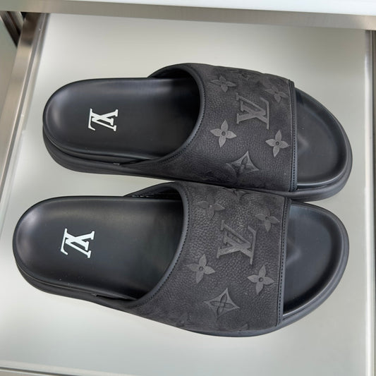 260724 New high-quality custom grain-faced full-grain leather flip-flops