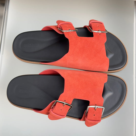 260730 New high-quality platform suede and calf leather casual sandals