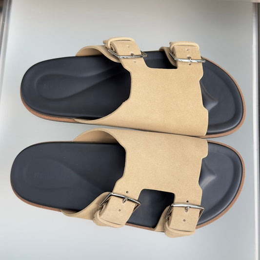 260730 New high-quality platform suede and calf leather casual sandals