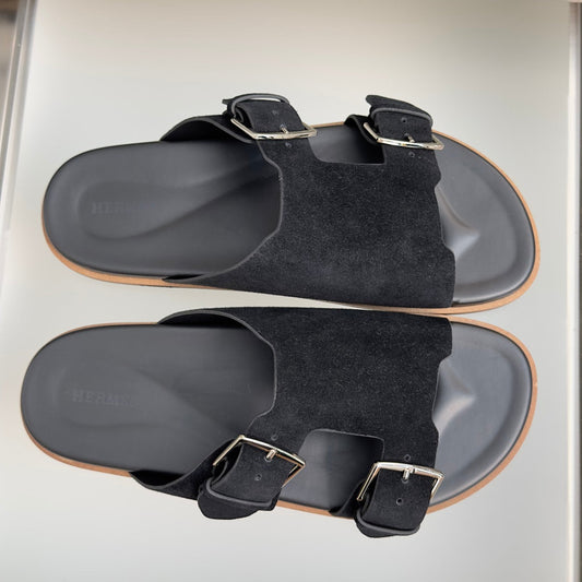 260730 New high-quality platform suede and calf leather casual sandals
