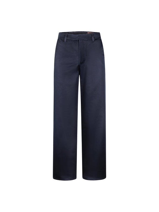 260730 New high-quality leather logo cotton crepe casual pants