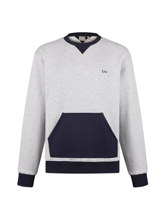 260730 New high-quality cotton blended patterned embroidered logo crewneck sweater
