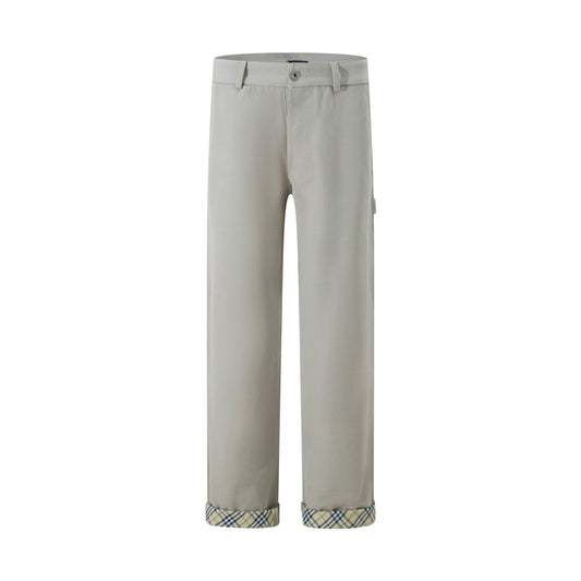 260730 New high-quality checked denim work pants