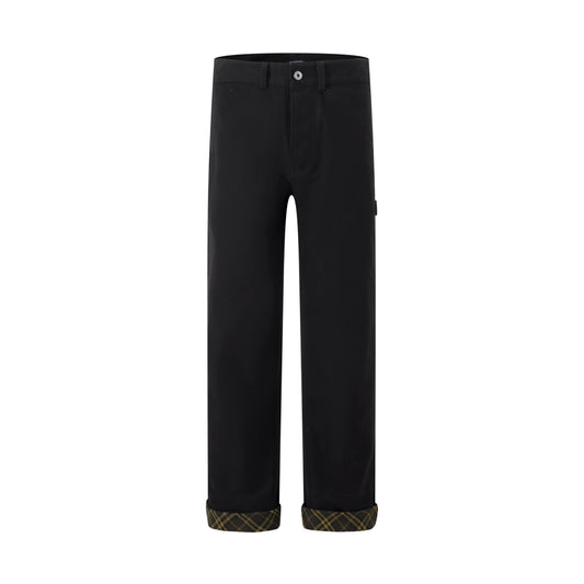 260730 New high-quality checked denim work pants