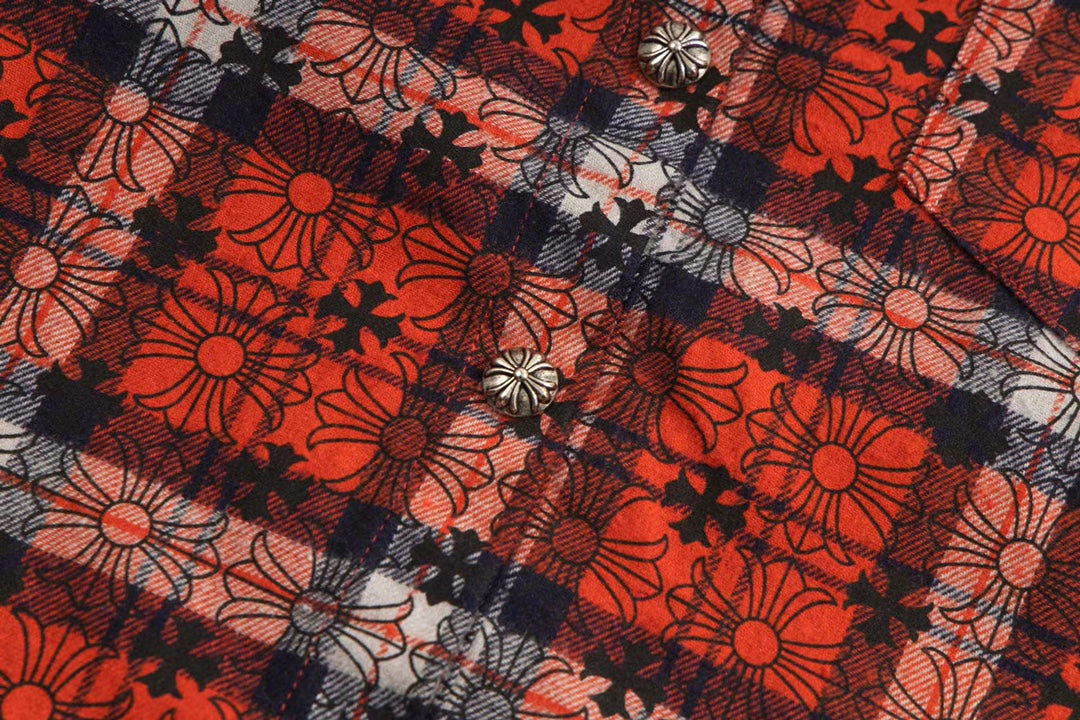 260808 New high-quality metal-checkered vintage shirt jacket