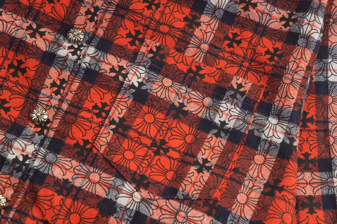 260808 New high-quality metal-checkered vintage shirt jacket