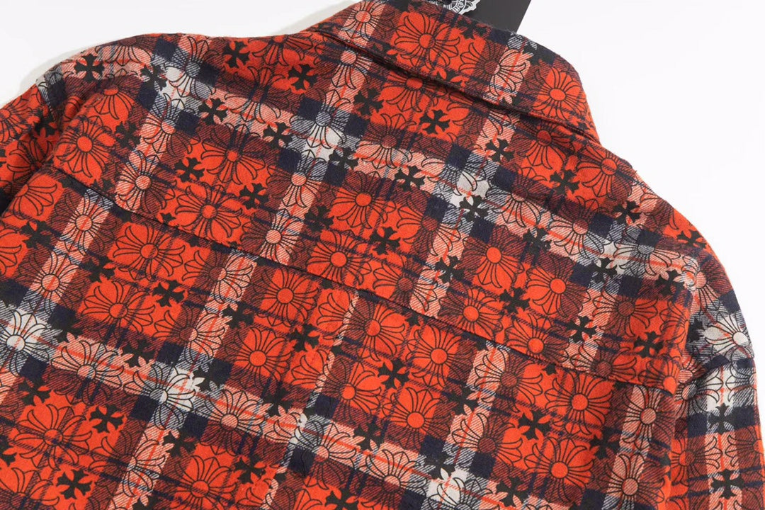 260808 New high-quality metal-checkered vintage shirt jacket