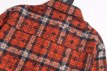 260808 New high-quality metal-checkered vintage shirt jacket
