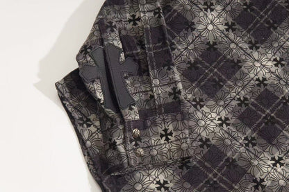 260808 New high-quality metal-checkered vintage shirt jacket
