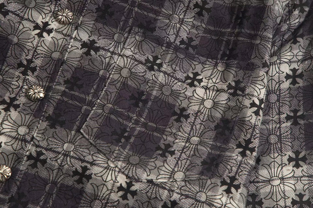 260808 New high-quality metal-checkered vintage shirt jacket