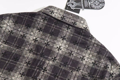 260808 New high-quality metal-checkered vintage shirt jacket