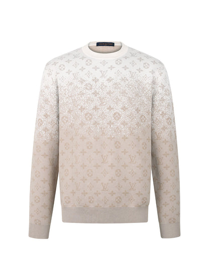 260808 New high-quality full-print long-sleeved round-neck knitted sweater