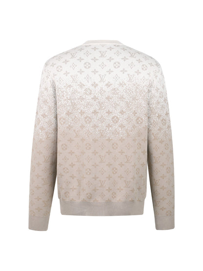 260808 New high-quality full-print long-sleeved round-neck knitted sweater