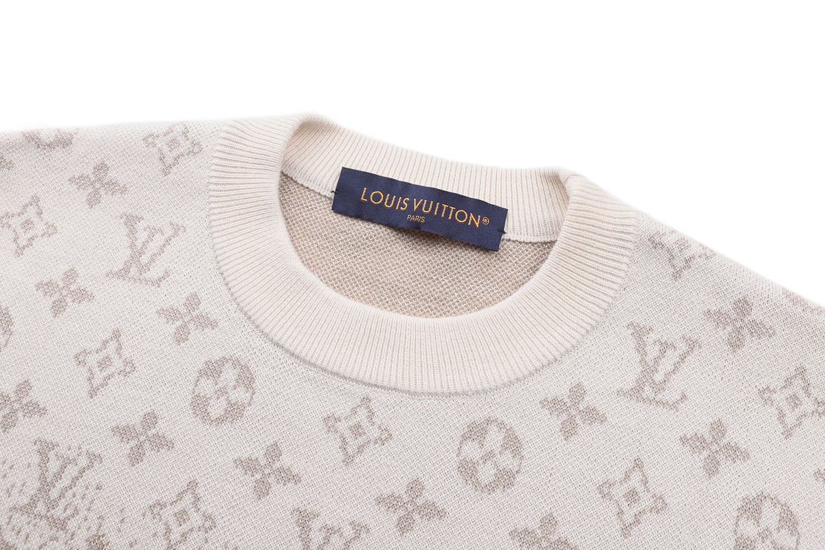 260808 New high-quality full-print long-sleeved round-neck knitted sweater