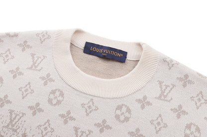 260808 New high-quality full-print long-sleeved round-neck knitted sweater