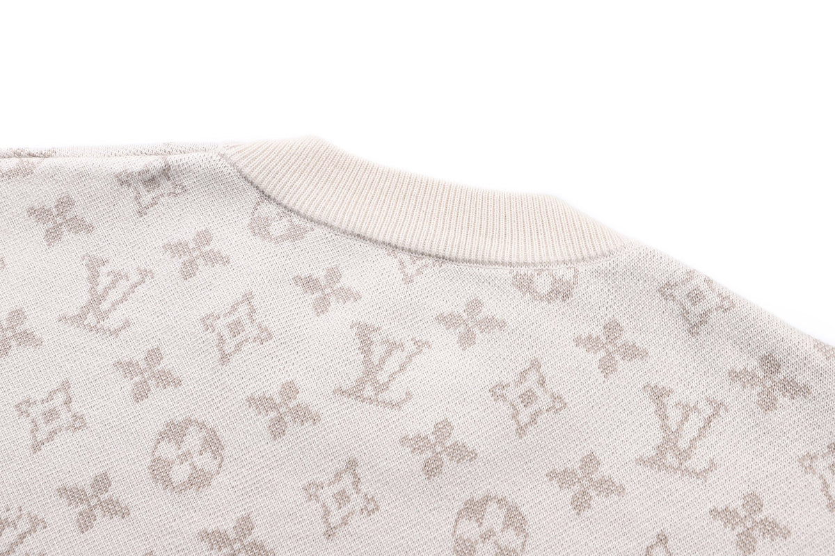 260808 New high-quality full-print long-sleeved round-neck knitted sweater
