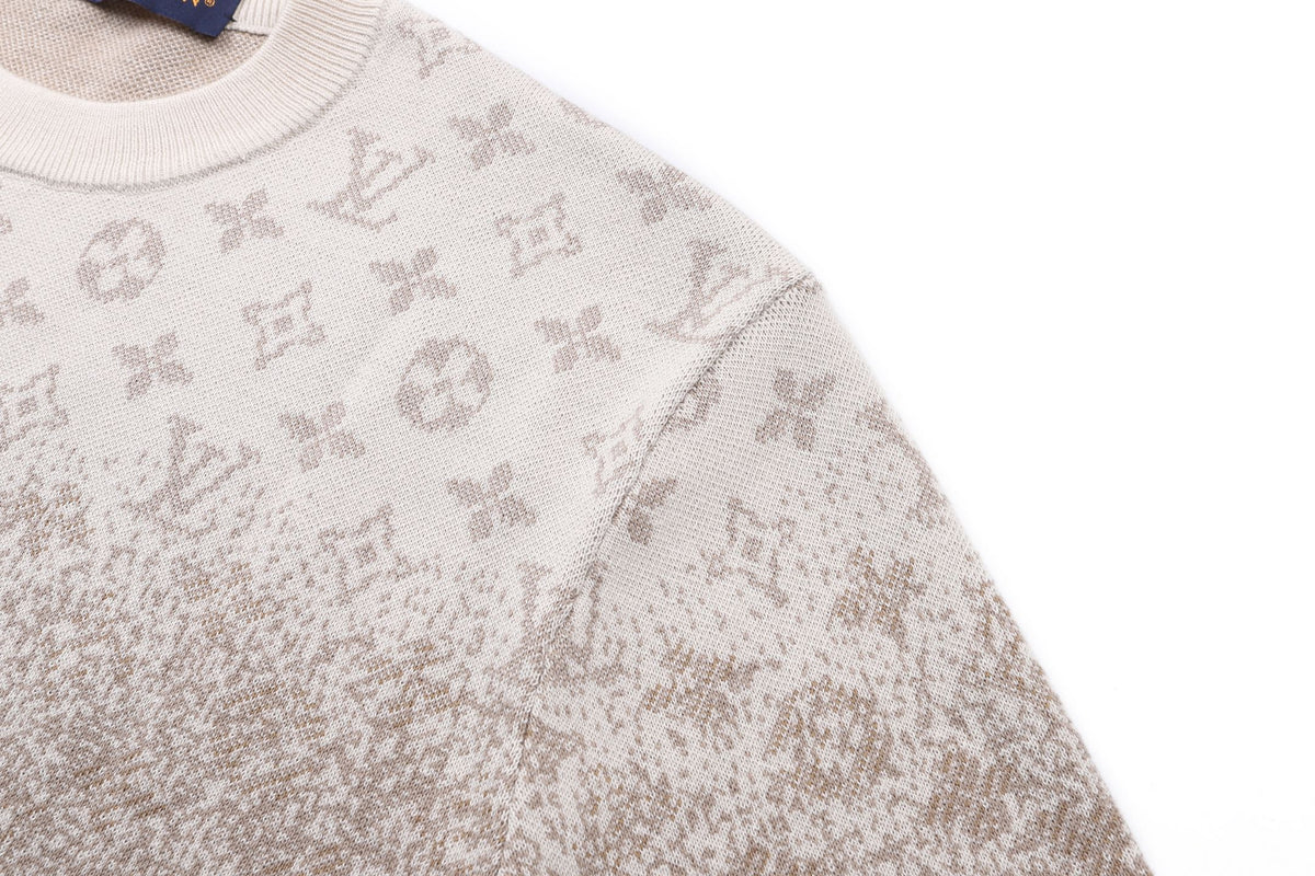 260808 New high-quality full-print long-sleeved round-neck knitted sweater