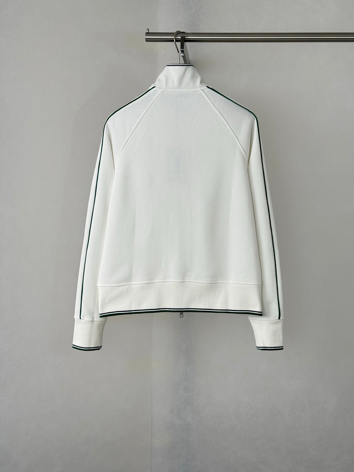 260808 New high-quality green checkered stand-up collar zipper hoodie jacket