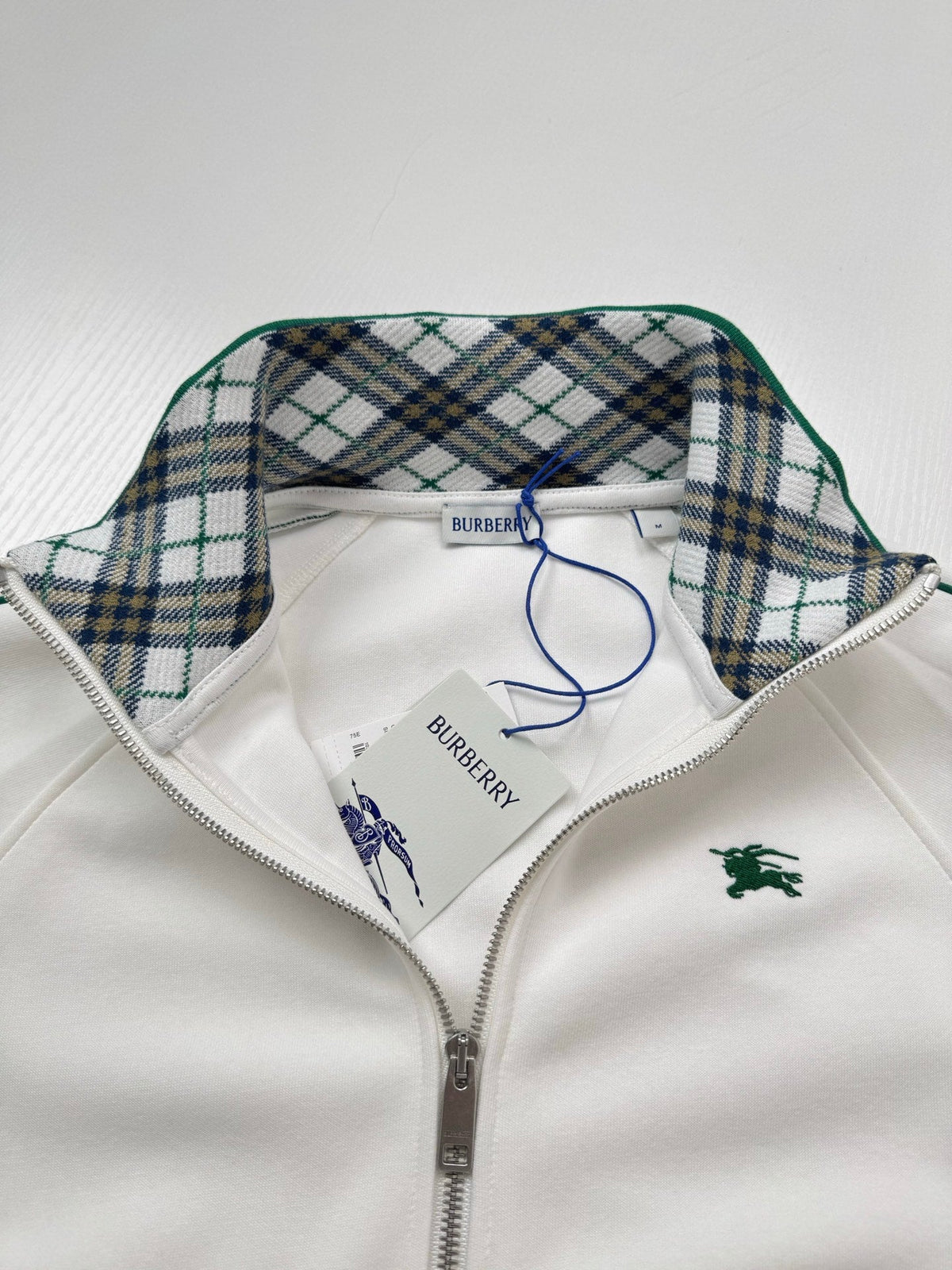 260808 New high-quality green checkered stand-up collar zipper hoodie jacket