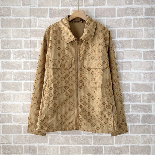 260808 New high-quality vintage print zipper jacket