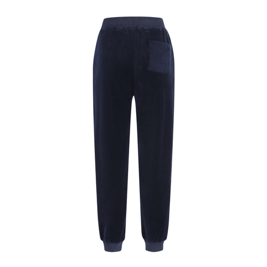 260808 New high-quality velvet solid-color drawstring knitted sports pants