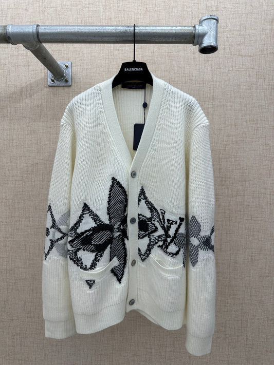 260808 New high-quality detailed V-neck cardigan style