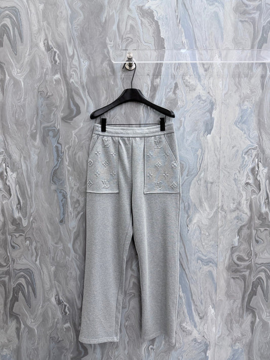 260808 New high-quality cotton jacquard custom fabric knitted sports pants