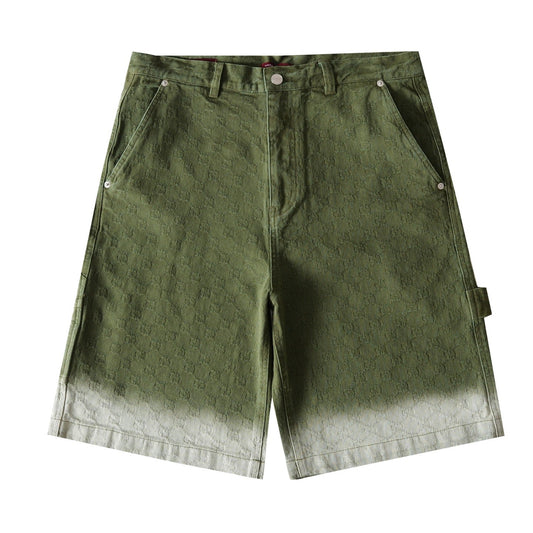260813 New high-quality gradient-patterned double-G jacquard shorts with subtle texture